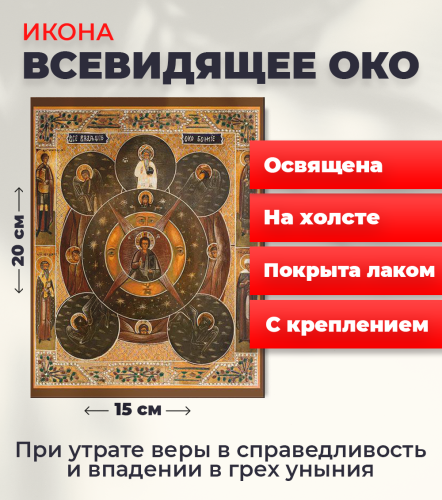 Освященная икона на холсте "Всевидящее око Божие" Освященная икона на холсте "Всевидящее око Божие"